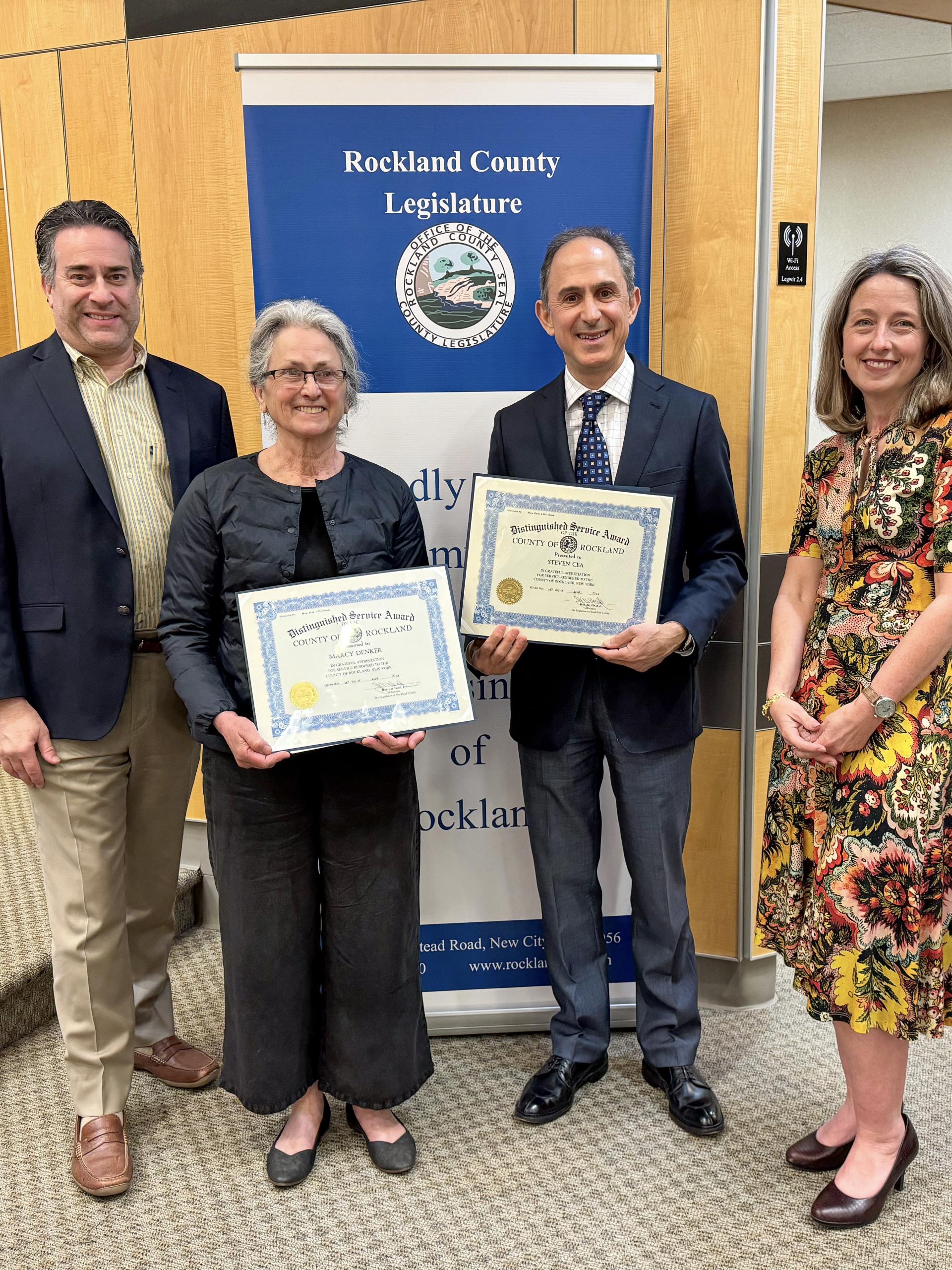 Honoring Climate Champions Legislature Alden Wolfe, Marcy Denker, Steven Cea, Legis Beth Davidson